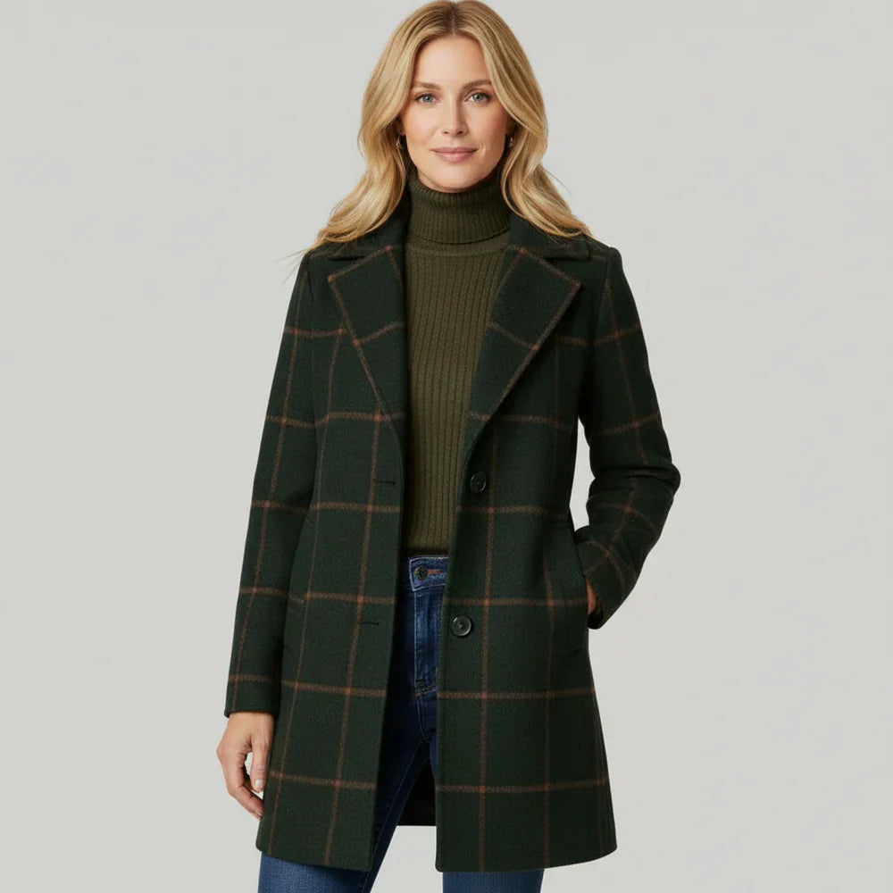 Juliette | Classy Wool Check Coat